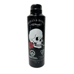 Ed Hardy Skulls and Roses Mens Perfumed Deodorant Body Spray, Brand New 247 ml